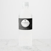 Schwarz und Weiß Moderne Herzlichen Glückwunsch Ab Wasserflaschenetikett (Vorderseite)