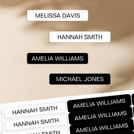Schwarz und Weiß Moderne Kinder wasserdichte Namen Etiketten