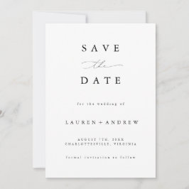 Schwarz und Weiß Moderne Klassik Save the Date Einladung