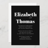 Schwarz und Weiß Moderne Minimalistisch einfach fe Einladung (Vorne/Hinten)