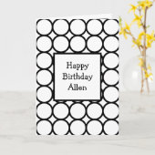 Schwarz und Weiß Moderne Personalisiert Happy Birt Karte (Gelbe Blume)