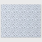 Schwarz und Weiß Moderne Schneeflocken Blau Weihna Geschenkpapier (Flach)