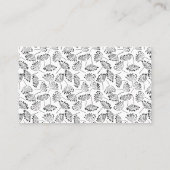 Schwarz und Weiß Moderner Beruf Name Bloral Visitenkarte (Rückseite)