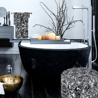 SCHWARZ UND WEISS MODERNES BAROCKBAD BIS BADHANDTUCH SET