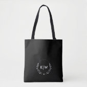 Schwarz und Weiß | Modernes Initialen-Monogramm Tasche (Vorderseite)