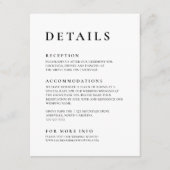 Schwarz und Weiß Modernes Minimalistisches Elegant Begleitkarte (Vorderseite)