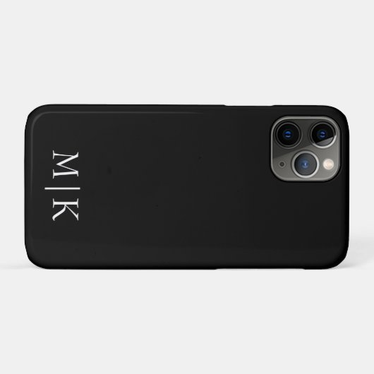 Schwarz und Weiß | Modernes Monogramm Case-Mate iPhone Hülle (Rückseite (Horizontal))