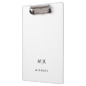 Schwarz und Weiß | Modernes Monogramm Klemmbrett (Links)