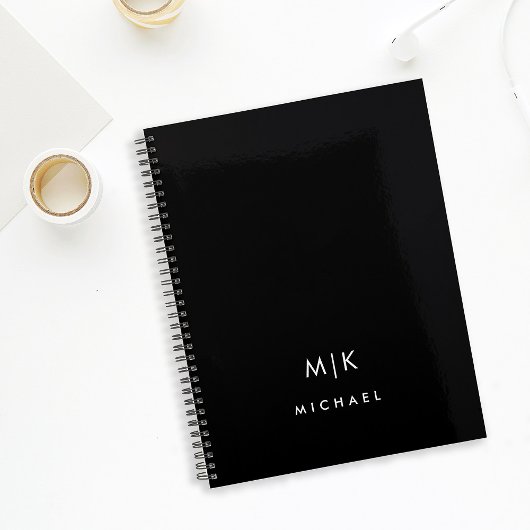 Schwarz und Weiß | Modernes Monogramm Planer