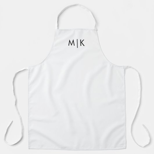 Schwarz und Weiß | Modernes Monogramm Schürze (Vorderseite)