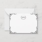 Schwarz und Weiß | Monogram für moderne Initials Mitteilungskarte (Vorderseite)