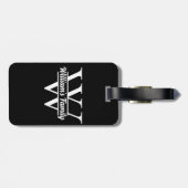 Schwarz und Weiß | Monogramm für einfache Familien Gepäckanhänger (Rückseite horizontal)
