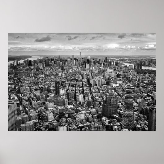 Schwarz und Weiß - New York City View von oben Poster (Vorne)