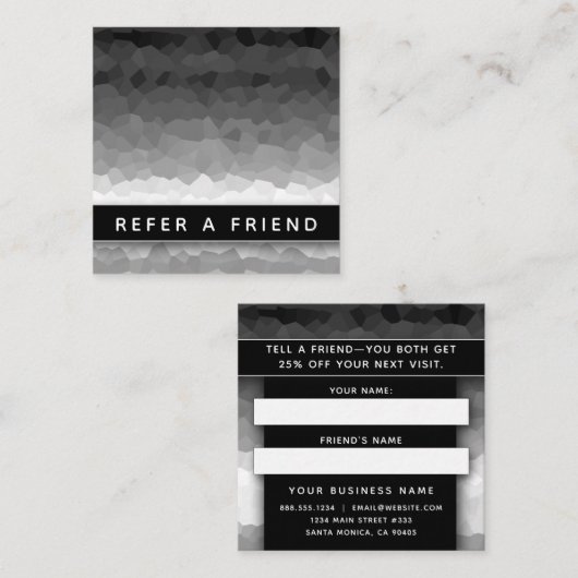 Schwarz und Weiß Ombre Moderne Elegant Beruflich Terminkarte (Vorne/Hinten)