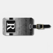 Schwarz und Weiß Ombre Modernes, elegantes Monogra Gepäckanhänger (Vorderseite horizontal)