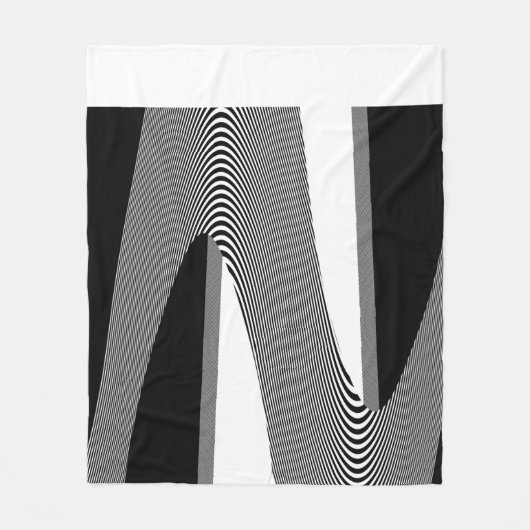 Schwarz und Weiß Op Art Design, Fleece Blankon (Vorderseite)