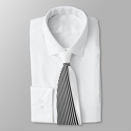 Schwarz und Weiß Op Art Design, Neck Tie Krawatte (Gebunden)