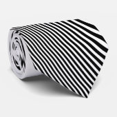 Schwarz und Weiß Op Art Design, Neck Tie Krawatte (Gerollt)