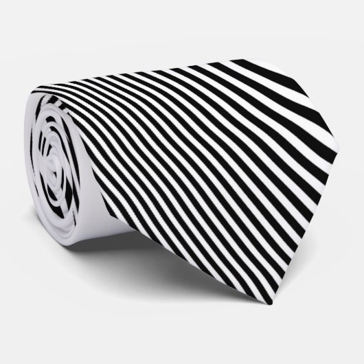 Schwarz und Weiß Op Art Design, Neck Tie Krawatte (Gerollt)
