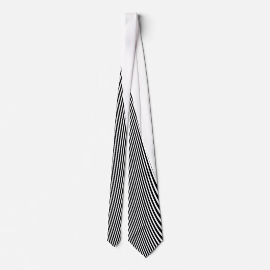 Schwarz und Weiß Op Art Design, Neck Tie Krawatte (Rückseite)