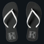Schwarz und Weiß | Paarinitiativen Badesandalen<br><div class="desc">Perfekt für ein Doppelmonogramm oder sogar ein Logo. Vielen Dank für Ihren Einkauf!</div>