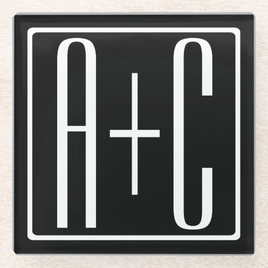 Schwarz und Weiß | Paarinitiativen Glasuntersetzer (Vorderseite)