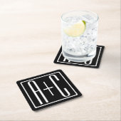 Schwarz und Weiß | Paarinitiativen Rechteckiger Pappuntersetzer (Vor Ort)