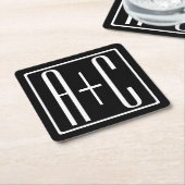 Schwarz und Weiß | Paarinitiativen Rechteckiger Pappuntersetzer (angewinkelt)