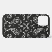 Schwarz und Weiß Paisley Bandana Ornament Print. V Case-Mate iPhone Hülle (Rückseite (Horizontal))
