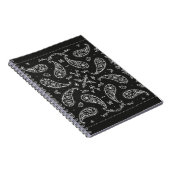 Schwarz und Weiß Paisley Bandana Ornament Print. V Notizblock (Rechte Seite)