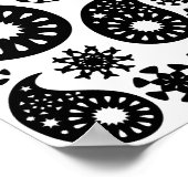 Schwarz und Weiß Paisley Muster. Poster (Ecke)