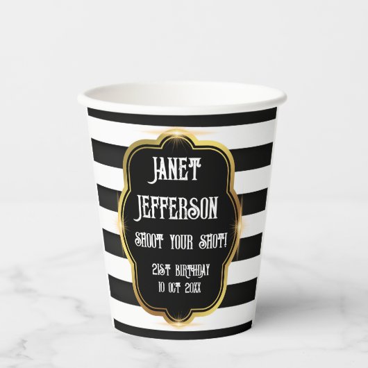 Schwarz und Weiß Pappbecher (Vorderseite)