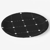 Schwarz und Weiß Pappteller (Schrägansicht)