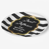 Schwarz und Weiß Pappteller (Schrägansicht)