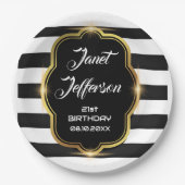 Schwarz und Weiß Pappteller (Vorderseite)