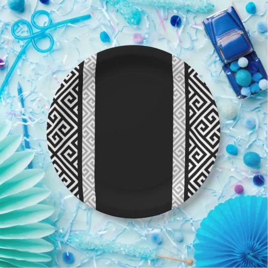 Schwarz und Weiß Pappteller (Party)