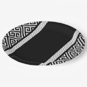 Schwarz und Weiß Pappteller (Schrägansicht)