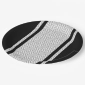 Schwarz und Weiß Pappteller (Schrägansicht)