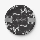 Schwarz und Weiß Pappteller (Vorderseite)
