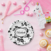 Schwarz und Weiß Pappteller (Party)