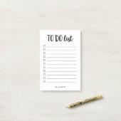 Schwarz und Weiß| Personalisierte Leinen Post-it Klebezettel (Auf Schreibtisch)