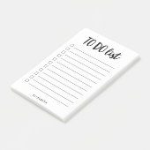 Schwarz und Weiß| Personalisierte Leinen Post-it Klebezettel (angewinkelt)