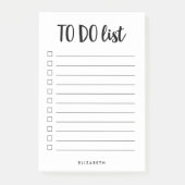 Schwarz und Weiß| Personalisierte Leinen Post-it Klebezettel (Vorderseite)