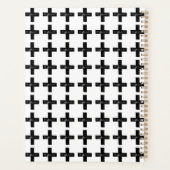 Schwarz und Weiß "Plus" Mathematik Symbol Lino Cut Planer (Rückseite)