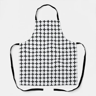 Schwarz und Weiß "Plus" Mathematik Symbol Lino Cut Schürze