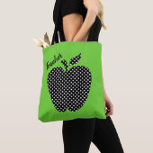 Schwarz und Weiß Polka Dot Apple Green Teachers Tasche (Von Nahem)