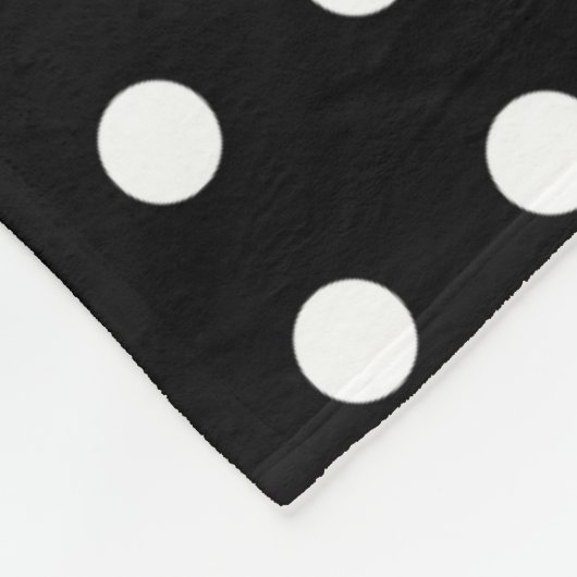 Schwarz und Weiß Polka Dot Fleece Blanket (Ecke)