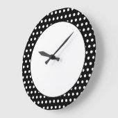 Schwarz und Weiß Polka Dot Muster. Spotty. Große Wanduhr (Winkel)