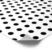 Schwarz und Weiß Polka Dot Muster. Spotty. Poster (Ecke)