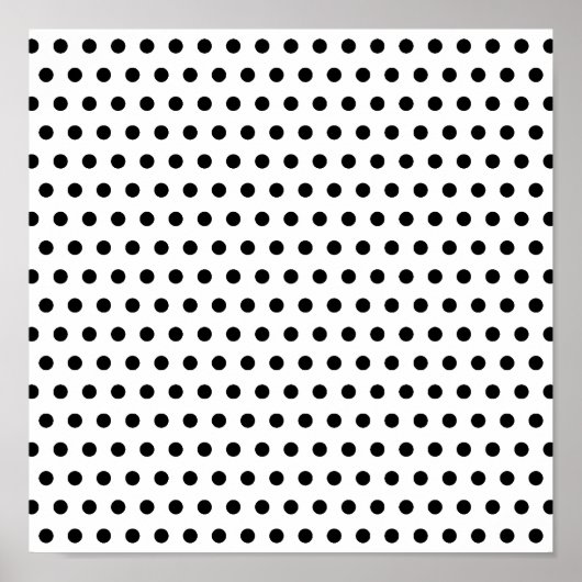 Schwarz und Weiß Polka Dot Muster. Spotty. Poster (Vorne)